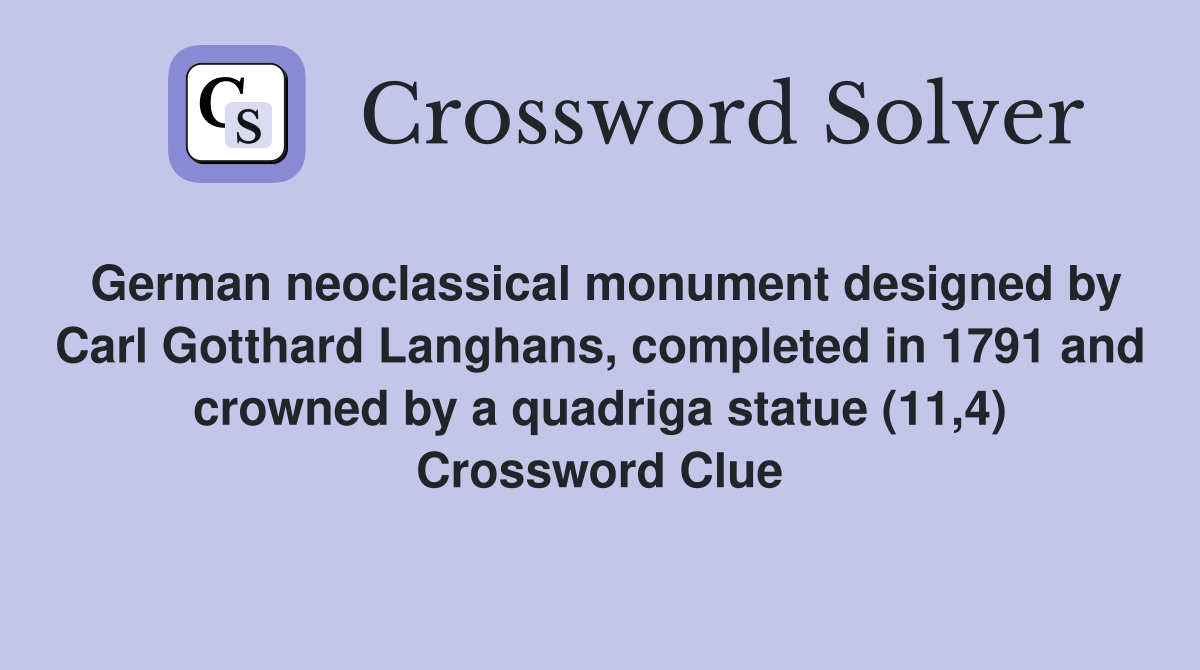 German neoclassical monument designed by Carl Gotthard Langhans